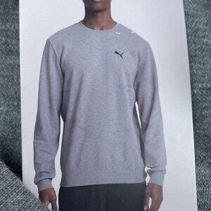 Puma Gray Textured Crewneck Sweatshirt M Casual Lightweight a1409
